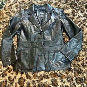 Vintage Maxima Women's Black Leather Jacket